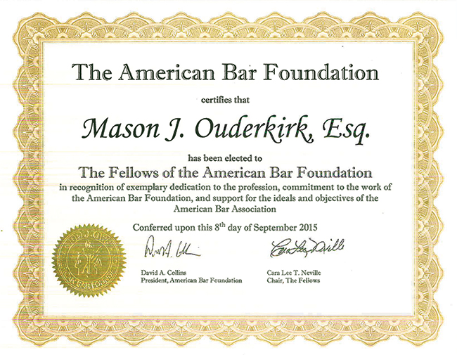 American Bar Foundation Election Certificate